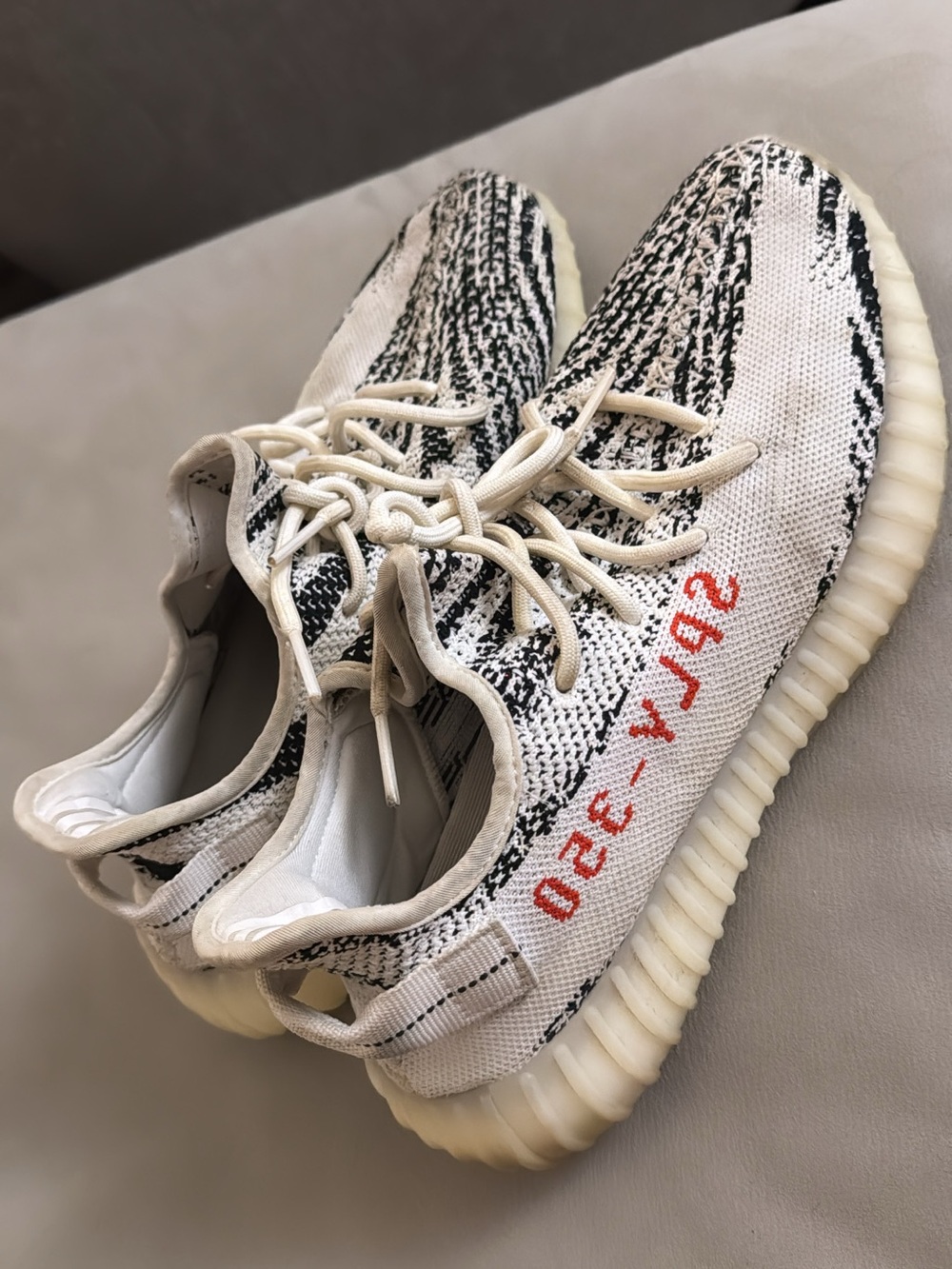 Yeezy Boost 350 V2 Zebra — White/Black with Red Accents